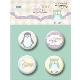 Набір скрап-фішок 4шт "Baby Boy" від Scrapmir