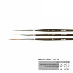 Соболь круглый лайнер Infinity 128, № 3, к.р. кисть, Rosa