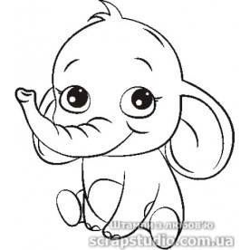 Акриловый штамп Слоненок, размер 4,9*5,5 см, ScrapStudio