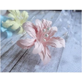 Набір паперових квіточок "Лілії" ніжно-рожевий, 6 шт від ScrapEgo