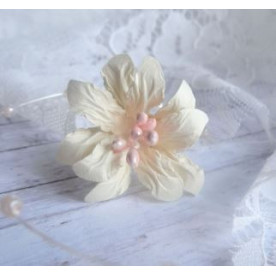 Набір паперових квіточок "Лілії" пастельно-жовті, 6 шт від ScrapEgo