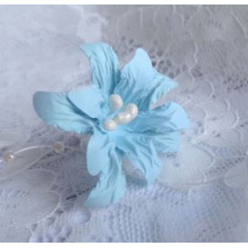 Набор бумажных цветочков "Лилии" голубая, 6 шт от ScrapEgo