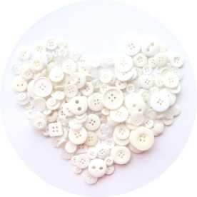 Набор пуговиц "Белый микс", 40 шт от ScrapEgo