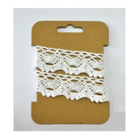 Мереживна бавовняна стрічка, біла, 3 см, 1 м від Hobby & You