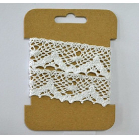 Кружевная хлопковая лента, белая, 2,5 см, 1 м от Hobby&You