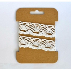 Мереживна бавовняна стрічка, біла, 2,5 см, 1 м від Hobby & You