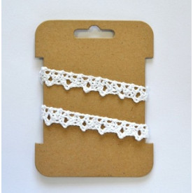 Мереживна бавовняна стрічка, біла, 1.5 см, 1 м від Hobby & You