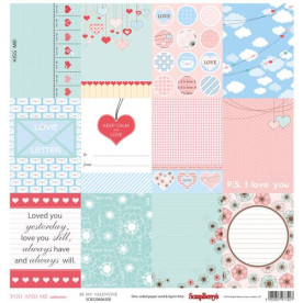 Односторонняя бумага Любовь вокруг , 30,5*30,5 см, 190 г/м2 от ScrapBerry's