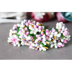 Сложные тычинки, белый микс, 12 шт/пучок