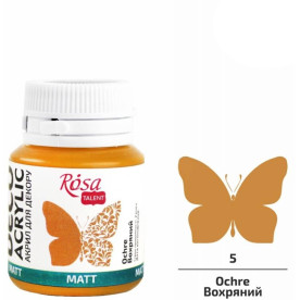 Акрил для декору, Вохряний, матовий, 20 мл, ROSA TALENT