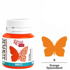 Акрил для декора, Оранжевый, матовый, 20 мл, ROSA TALENT