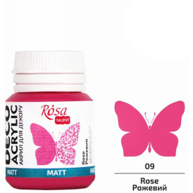 Акрил для декору, Рожевий, матовий, 20 мл, ROSA TALENT