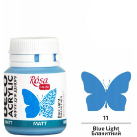 Акрил для декора, Голубой, матовый, 20 мл, ROSA TALENT