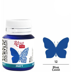 Акрил для декора, Синий, матовый, 20 мл, ROSA TALENT