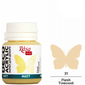 Акрил для декору, Тілесний, матовий, 20 мл, ROSA TALENT