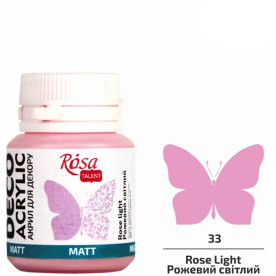 Акрил для декора, Розовый светлый, матовый, 20 мл, ROSA TALENT