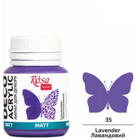 Акрил для декору, Лавандовий, матовий, 20 мл, ROSA TALENT