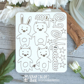 Чіпборд дитячий звірятка "Наш малюк", 100 * 120 мм від Scrapbox