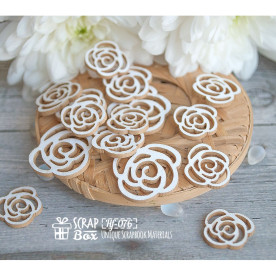 Чипборд набор розочек, 20х30мм, Scrapbox