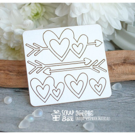 Чипборд Набор сердечек, 60*55 мм от Scrapbox