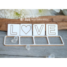 Чіпборд напис Love квадратиками, 90 * 25 мм від Scrapbox
