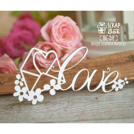 Чіпборд напис Love з конвертиком, 78 * 40 мм від Scrapbox