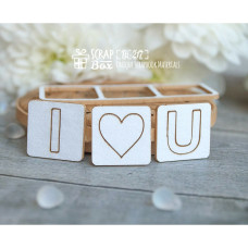 Чіпборд напис І Love U квадратиками, 70 * 25 мм від Scrapbox
