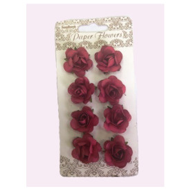 Набор Розочек, бордовый цвет, 8 шт от Scrapberry's