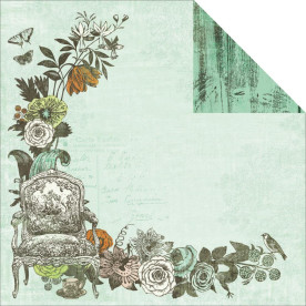 Двусторонняя бумага Saffron с лаковыми элементами 30х30 от Kaisercraft