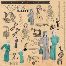 Односторонній папір Fashion з лаковими елементами 30х30 від Kaisercraft