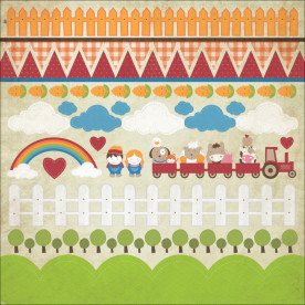 Лист с наклейками Farm, Cock-A-Doodle-Doo!, 30*30 см, Kaisercraft