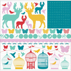 Лист с наклейками Hummingbird 30х30 см, Kaisercraft