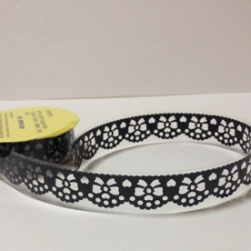 Самоклейка стрічка, бант чорний, 15 мм, 1 м в рулоні