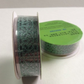 Самоклейка стрічка c глитер, морська хвиля, візерунок метелик, 15 мм, 1 м в рулоні