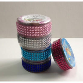 Самоклеючі стрази в стрічці, колір малиновий, 18 мм, 50 см в рулоні