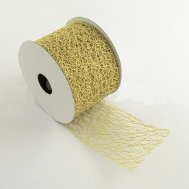 Стрічка-павутинка колір золото, паперова, ширина 50 мм, 90 см