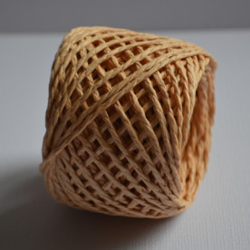 Рафія кольорова в рулоні, пісочний, 20 м, товщина 1-2 мм