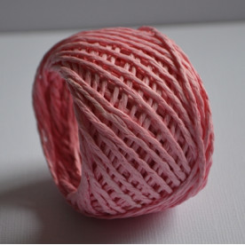 Рафия цветная в рулоне, персиковый, 20 м, толщина 1-2 мм