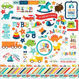 Набір наклейок Little Man, 50 шт, 30 * 30 см від Echo Park