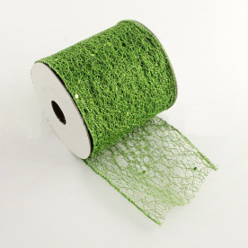 Лента-паутинка с блестками, зеленый, ширина 80 мм, 90 см