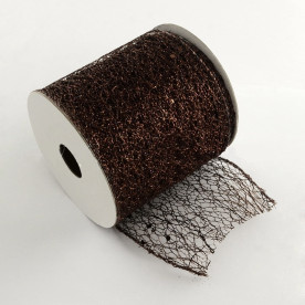 Лента-паутинка с блестками, коричневый, ширина 80 мм, 90 см