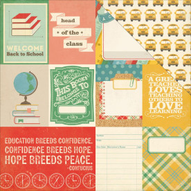 Двусторонняя бумага Back To School 30х30 см от Echo Park