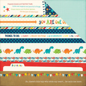 Двосторонній папір Borders 30х30 см від Echo Park