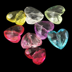 Набор акриловых подвесок Сердечки, 1,5 мм , 5 шт