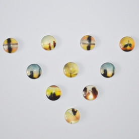 Набор стеклянных кабошонов Влюбленные силуэты 2, 10 шт, 12 мм