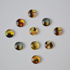 Набор стеклянных кабошонов LOVE, 10 шт, 12 мм