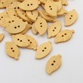 Дерев'яна гудзик "Листочок", 29 * 16,3 мм, 1 шт