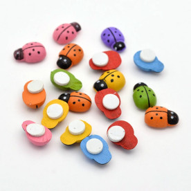 Набор деревянных украшений Божьи коровки, 5 шт , 13*9*5 мм