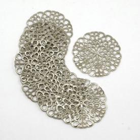 Металлическое украшение Круг, античное серебро, 25 мм
