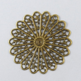 Металлическое украшение Круглый цветок, античная бронза, 45 мм